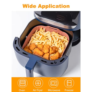 SMARTAKE 8.1 Inch Air Fryer Silicone Liner for Easy Cooking