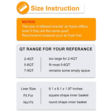 SMARTAKE 8.1 Inch Air Fryer Silicone Liner for Easy Cooking