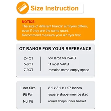 SMARTAKE 8.1 Inch Air Fryer Silicone Liner for Easy Cooking