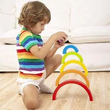 Lewo Rainbow Stacker Educational Toy for Kids 1-6 Years