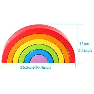 Lewo Rainbow Stacker Educational Toy for Kids 1-6 Years
