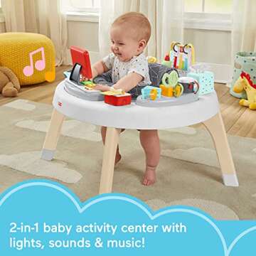 Fisher-Price Baby to Toddler Learning Toy 2-in-1 Like a Boss Activity Center and Play Table with Lights Music and Sounds