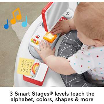 Fisher-Price Baby to Toddler Learning Toy 2-in-1 Like a Boss Activity Center and Play Table with Lights Music and Sounds