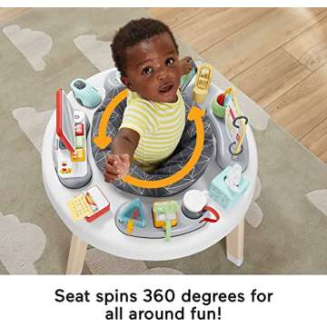 Fisher-Price Baby to Toddler Learning Toy 2-in-1 Like a Boss Activity Center and Play Table with Lights Music and Sounds