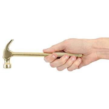 GreatNeck 19006 5-in-1 Hammer and Screwdriver Set, Compact Screwdriver Set, Hammer and Screwdriver Set for Home, Gold