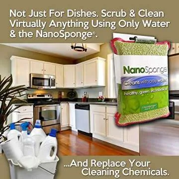 Nano Sponge Cleaning Sponges. Supersized Everyday Heavy Duty Household Kitchen and Dish Sponge. 2 Pack. 6 x 4