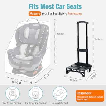 Tonyeee Upgraded Car Seat Travel Bag with Wheels, Car Seat Bags for Air Travel, Car Seat Storage Bag...