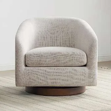 CHITA Swivel Accent Chair – Elegant Ivory for Living Spaces