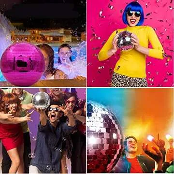 Disco Ball, 6" Mirror Ball Silver Disco Ball Decor with Hanging Ring for Party DJ Stage Club Home Decoration, 2 Pack