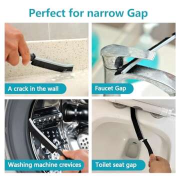 Crevice Cleaning Brush 4 Pcs, Hard Bristle Crevice Cleaning Brush, Multifunctional Gap Cleaning Brushes, Cleaning Tools Kit, Shower Cleaner Brush, Grout Brush, Scrub Brush, Bathroom Cleaning Brush