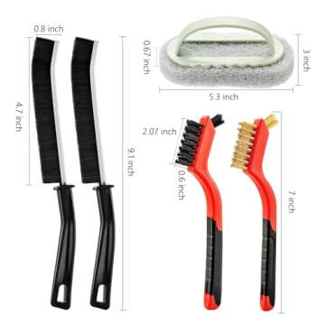 Crevice Cleaning Brush 4 Pcs, Hard Bristle Crevice Cleaning Brush, Multifunctional Gap Cleaning Brushes, Cleaning Tools Kit, Shower Cleaner Brush, Grout Brush, Scrub Brush, Bathroom Cleaning Brush