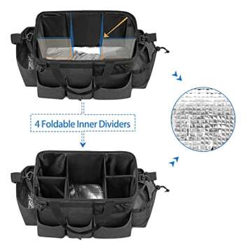 LoDrid Wearable Cleaning Caddy Bag with Adjustable Strap and Foldable Dividers for Housekeepers