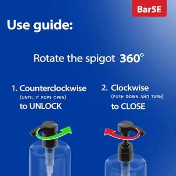 Bar5F 32oz Crystal-Clear Shampoo Bottles with Pumps