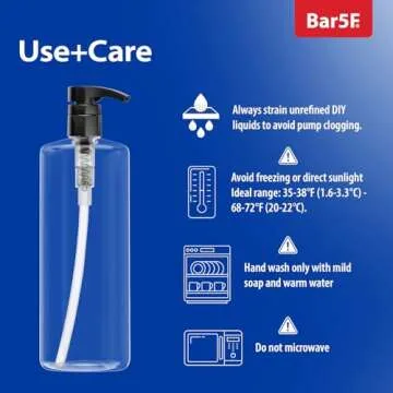 Bar5F 32oz Crystal-Clear Shampoo Bottles with Pumps