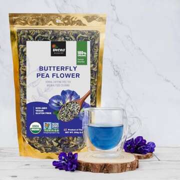 Vibrant INCAS Organic Butterfly Pea Flower Tea 8.82 oz