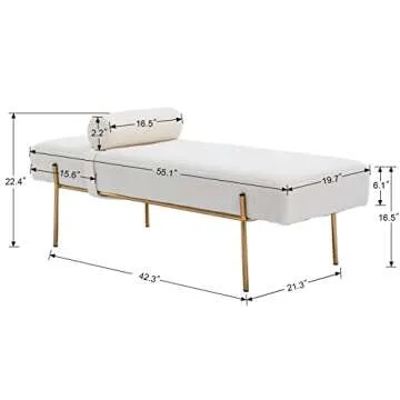 QUINJAY Modern Upholstered Faux Fur End of Bed Bench