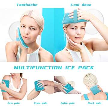 Gel Beads Ice Pack Ice Bag with Strap-Reusable Hot & Cold Pack Compress Therapy for Pain, Swelling,I...
