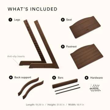Tripp Trapp Chair from Stokke, Oak Warm Brown - The Chair That Grows with The Child - Comfortable & Ergonomic - Made with Oak Wood