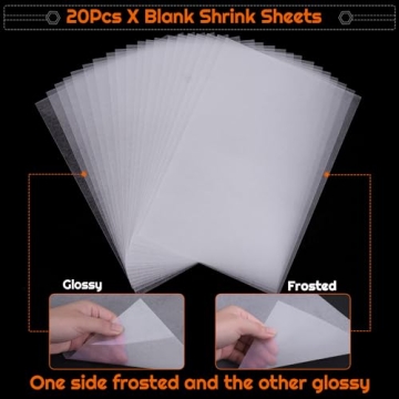 Shynek Shrinky Plastic Sheets Kit - 125Pcs Art Supplies