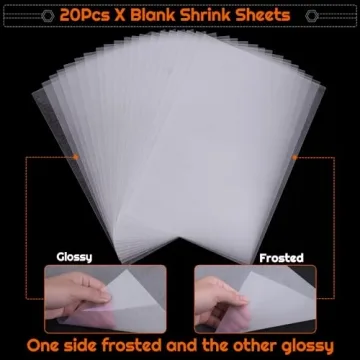 Shynek Shrinky Plastic Sheets Kit - 125Pcs Art Supplies