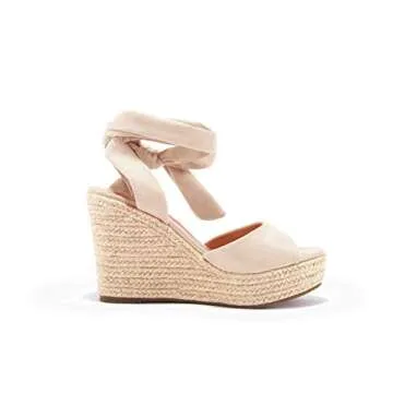 Liyuandian Womens Platform Espadrille Wedges Open Toe High Heel Sandals with Ankle Strap Buckle Up Shoes