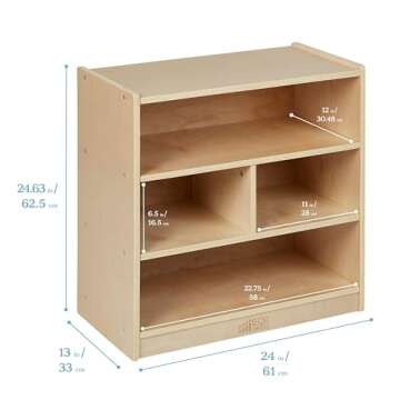 ECR4Kids Mobile Block Storage Cart, Small, Classroom Furniture, Natural