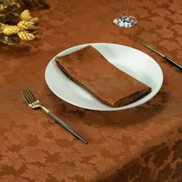 Kadut Thanksgiving Tablecloth Maple Leaf, Rustic Design for 8-Foot Tables
