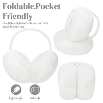 YSense Earmuffs Ear Warmers for Women Winter Fur Adjustable Foldable Ear Muffs Gifts