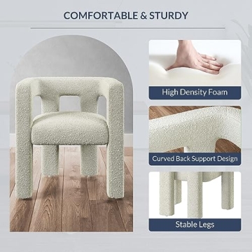 BELLEZE Modern Boucle Dining Chair for Chic Spaces