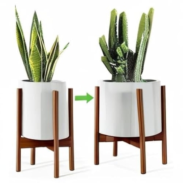 Adjustable Bamboo Plant Stand for Indoor Plants 8-12 Inch