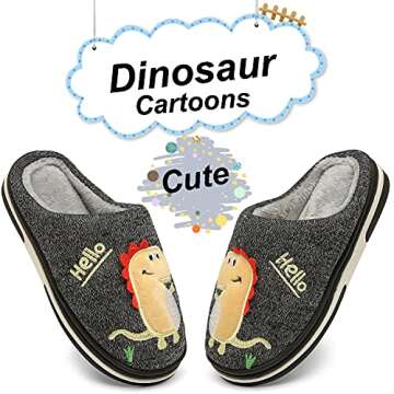 INMINPIN Kids' Cozy Dinosaur Slippers - Warm Indoor Shoes