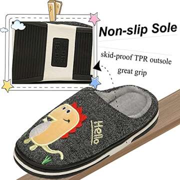 INMINPIN Kids' Cozy Dinosaur Slippers - Warm Indoor Shoes