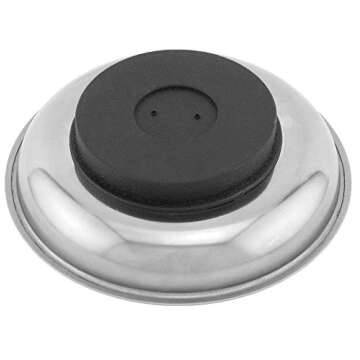 Edward Tools Round 6” Magnetic Tray - Magnetic Parts Tray for Screws, Nut, Bolts, Small Tools - Great for Mechanics, DIY - Heavy Duty Stainless Steel - Extra Strength Magnet