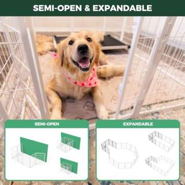 FXW Homeplus Indoor Dog Playpen - Stress-Free and Safe Play, 40 Inch 8 Panels for Puppy and Small Dogs, White│Patented