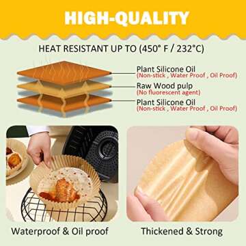 GORPANDMI 100 PCS Disposable Parchment Liners for Cooking