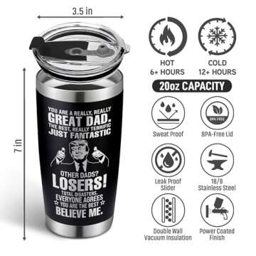 VIWIS Dad Gifts from Daughter, Son - Tumbler for Men