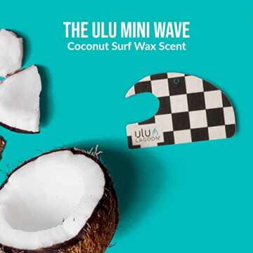 ulu Lagoon Hanging Car Air Freshener | Tropical Beach Coconut Surf Wax Scent Mini Wave | Long Lasting Car Freshener, Closet and Beyond | Made In USA | 3 Pack (Checker)