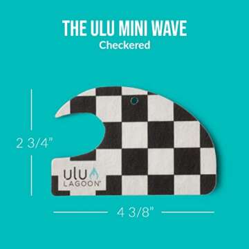 ulu Lagoon Hanging Car Air Freshener | Tropical Beach Coconut Surf Wax Scent Mini Wave | Long Lasting Car Freshener, Closet and Beyond | Made In USA | 3 Pack (Checker)