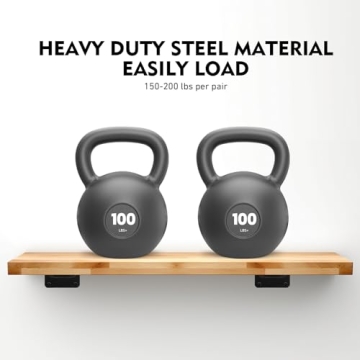 Heavy Duty Floating Shelf Brackets, 12 Inch, 6 Pack