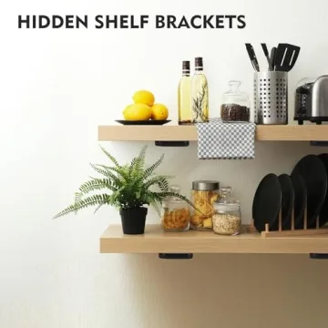 Heavy Duty Floating Shelf Brackets, 12 Inch, 6 Pack