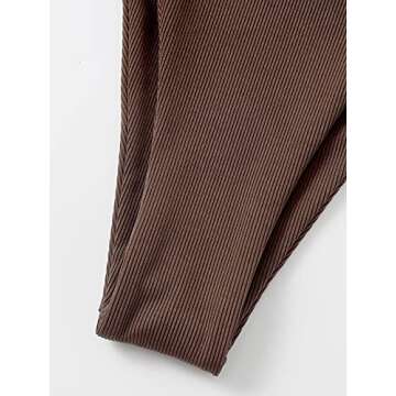 MakeMeChic Women's Halter Tie Side Triangle Bikini Set high Cut 2 Piece Bikini Swimsuit Bathing Suit Brown1 M