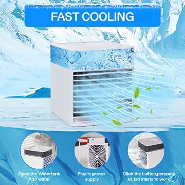 Mini Air Conditioner Portable AC Fan for Home Office