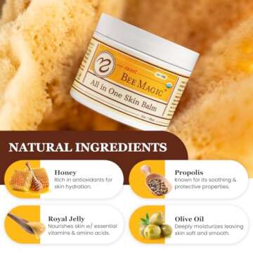 Sweet Bee Naturals - Sweet Bee Magic, All In One Healing Organic Skin Balm. Organic Skin Aid, Small Batch Crafted in USA, Certified Organic, All Natural Skin Aid- 2 Ounce Jar