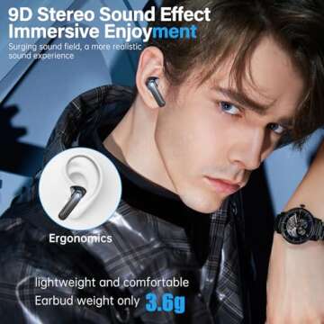 Sisism A10 Pro Wireless Earbuds - 50H Playback & Bluetooth 5.3