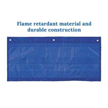 Carson Dellosa 25" x 12.75" Classroom Weekly Weather and Calendar Pocket Chart —Days of The Week, Abbreviations, Numbers, with Weather Condition Illustration Cards, Weekly Calendar Pocket Chart Blue