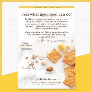 Simple Mills Almond Flour Crackers, Farmhouse Cheddar - Gluten Free, Healthy Snacks, 4.25 Ounce (Pack of 6)