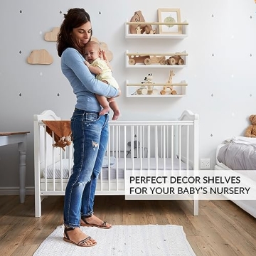 Stylish Floating Bookshelves Set for Kids' Rooms - Easy Install