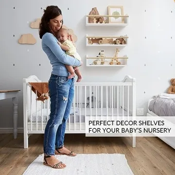 Stylish Floating Bookshelves Set for Kids' Rooms - Easy Install