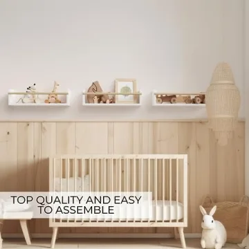 Stylish Floating Bookshelves Set for Kids' Rooms - Easy Install