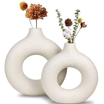 Elegant White Ceramic Vase for Modern Minimalist Decor